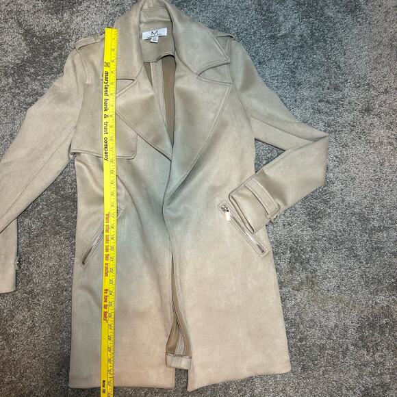 Magaschoni Size S/P Taupe Faux Suede Jacket Coat - Picture 2 of 4